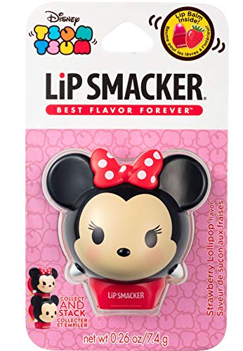 Lip Smacker – Colección Tsum Tsum – Bálsamo Labial Hidratante Infantil Minnie Mouse – Hidratante Labios Sabor Fresa – Ideal para Regalar – Envase Individual