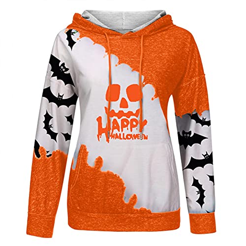 Liquidación Venta SHOBDW Mujer Invierno Sudadera Suéter Halloween Retro Más Terciopelo Cordón Elasticidad Moda Camiseta Pullover Tops Talla Grande Mujer con Guantes(Blanco,M)