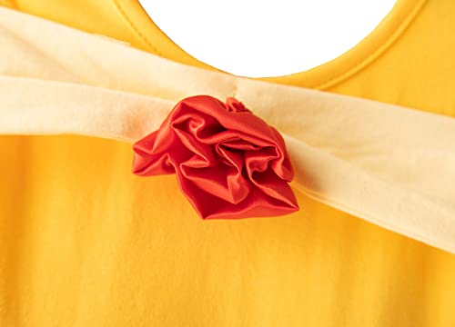 Lito Angels Disfraz la Bella y la Bestia Vestido de Princesa Belle para Niñas Pequeñas Talla 4 a 5 años, Amarillo