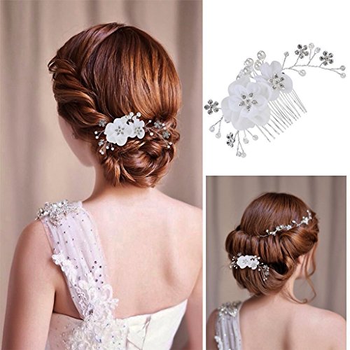 Little Sporter perlas brillantes boda novia joyas novia pelo joyas brillantes Pinza de pelo