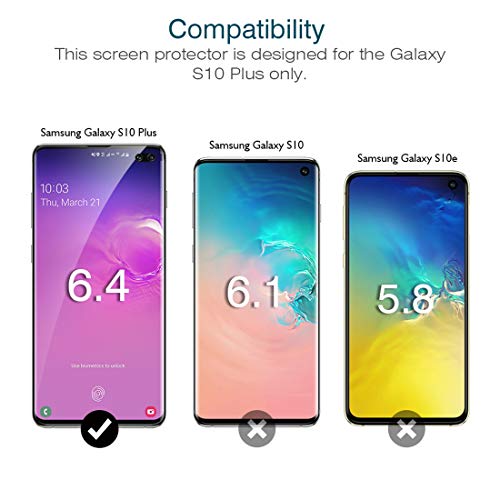 LK Compatible con Samsung Galaxy S10 Plus Protector de Pantalla,3 Piezas,Admite la Función de Huella Digital,Película Protectora de TPU,Alta Definición y Sensibilidad,LK-X-21