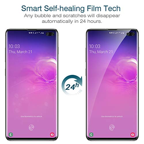 LK Compatible con Samsung Galaxy S10 Plus Protector de Pantalla,3 Piezas,Admite la Función de Huella Digital,Película Protectora de TPU,Alta Definición y Sensibilidad,LK-X-21