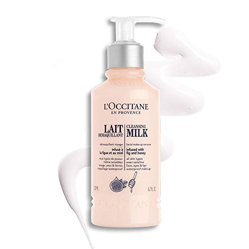 L'OCCITANE - Leche Limpiadora Facial Infundida - Miel e higos - Limpia Suavemente - Elimina el Maquillaje Incluso El Más Resistente - Limpiador Sensible Para Todo Tipo De Pieles - 200 Ml