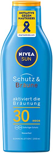 Loción solar Nivea Sun factor de protección 30, botella, protección y bronceado, 200 ml