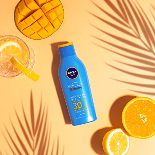 Loción solar Nivea Sun factor de protección 30, botella, protección y bronceado, 200 ml