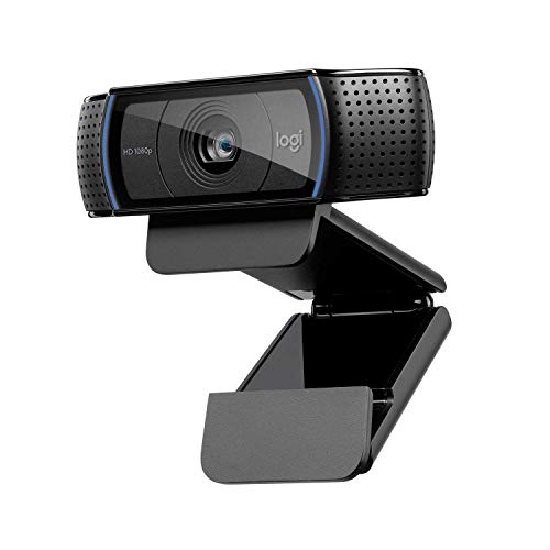 Logitech C920 HD Pro Webcam, Videoconferencias 1080P FULL HD 1080p/30 fps, Sonido Estéreo, Corrección de Iluminación HD, Skype/Google Hangouts/FaceTime, Para Gaming, PC/Mac/Android/Chromebook - Negra