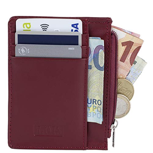 Lois - Monedero de Hombre de Cuero Piel Genuina de Marca LOIS. Billetero Tarjetero Porta Monedas Tarjetas DNI Y Billetes. Protección Seguridad RFID. 202004, Color Rojo