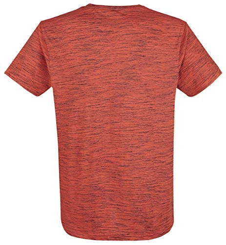 Lonsdale Gargrave Camisa, Marl Orange/Black, M para Hombre