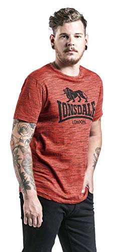 Lonsdale Gargrave Camisa, Marl Orange/Black, M para Hombre