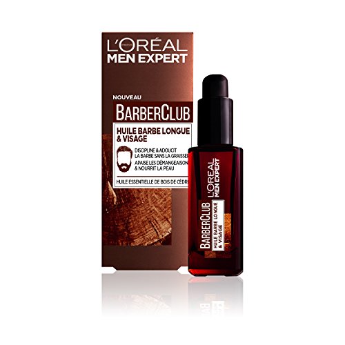 L'Oréal Men Expert - BarberClub - Huile Barbe Longue et Visage Homme - À L'Huile Essentielle de Bois de Cèdre - 30 ml