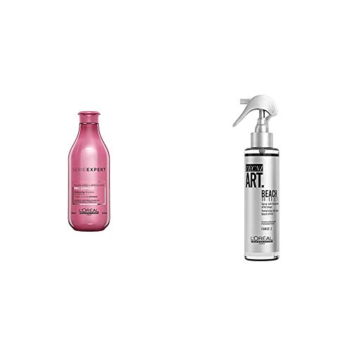 L'Oreal Professionnel Champú Pro Longer Renovador de Puntas 300 ml + Spray TecniArt Beach Waves para Ondas Surferas 150 ml