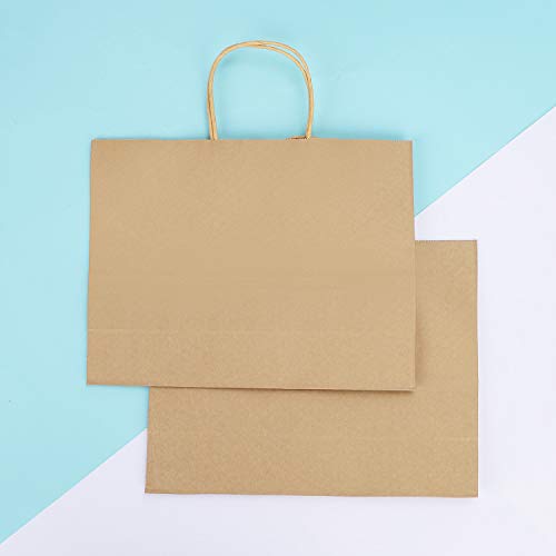 Lote de 10 bolsas de regalo de papel Kraft para pan de Pascua café, ropa, bolsa de regalo, con asas recicladas, bolsas, regalos, fiestas, bodas, cumpleaños, Navidad