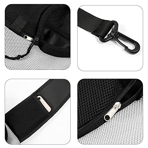 Lvjkes Bolso de Hombro para Mascotas, Mochila para Mascotas, Mochila para Mascotas de un Solo Hombro, fácil de Salir, Transpirable, Adecuada para Perros y Gatos pequeños (Blanco y Negro)