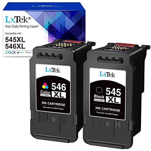 LxTek 545XL 546XL Reemplazo para Canon PG-545 CL-546 XL Cartuchos de Tinta para Canon Pixma MX495 MX490 iP2800 iP2850 MG2400 MG2500 MG2550 MG2550S MG2555 MG2555S MG2950S MG3050 (1 Negro, 1 Color)