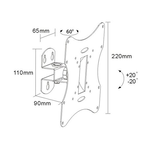 Maclean MC-501A B - Soporte de pared para pantalla TV LED LCD PLASMA para Panasonic, Philips, LG, Loewe, Medion, Samsung, Sharp, Hisense, Hitachi, Pioneer, Haier, Xoceco, Sony, TCL, KONKA, RCA, Toschiba, Orion, Fujitsu, Asus, Zoll 23