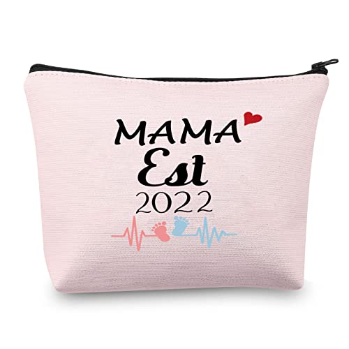 MAMA Est 2022 - Bolsa de maquillaje para mamá, regalos para la primera mamá, regalos para la madre, Lona.,