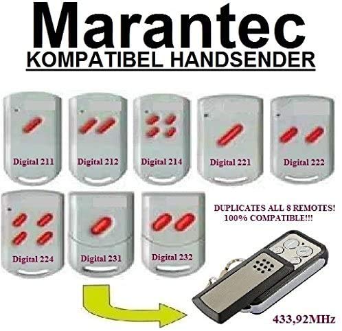 Marantec Digital 211 / 212 / 214 / 221 / 222 / 224 / 231 / 232 - Mando a distancia (4 canales, 433,92 MHz, código fijo)