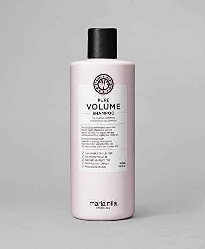 Maria Nila Pure Volume Champú para mayor volumen con vitamina B5, cuidado del cabello sin sulfato ni parabenos, 350 ml