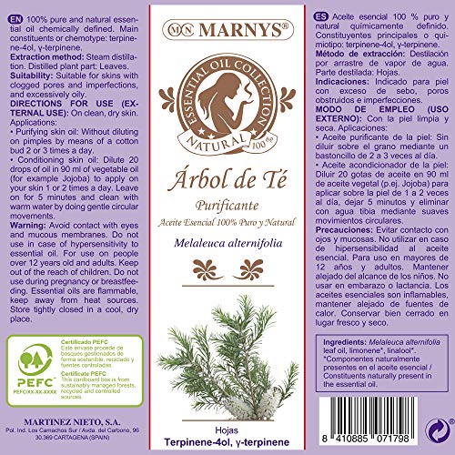 Marny's Aceite Esencial de Árbol de Té Purificante Cosmético 100% Puro y Natural 50ml