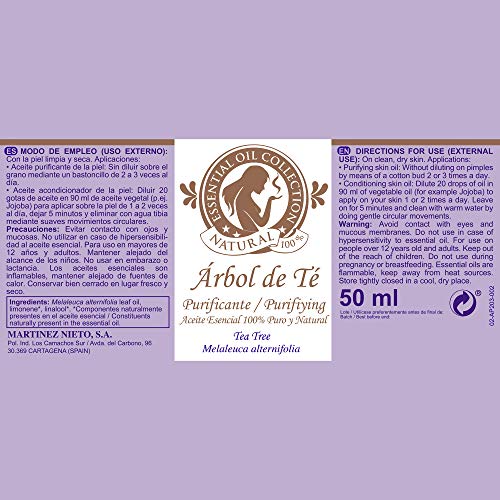 Marny's Aceite Esencial de Árbol de Té Purificante Cosmético 100% Puro y Natural 50ml