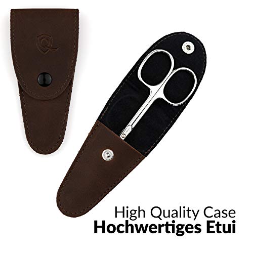 marQus Tijeras para cutículas prémium Solingen/Alemania - Extra afiladas con hoja curvada y funda - Para uñas de las manos y los pies - También apta para zurdos