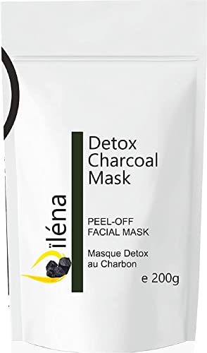 Mascarilla facial hidratante de alginato en polvo, removedor de espinillas Mascarilla puntos negros Mascarilla Vegan, sin aclarado, exfoliante 200 g (Máscara Detox Carbón)