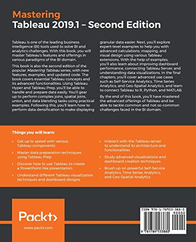 Mastering Tableau 2019.1: An expert guide to implementing advanced business intelligence and analytics with Tableau 2019.1, 2nd Edition