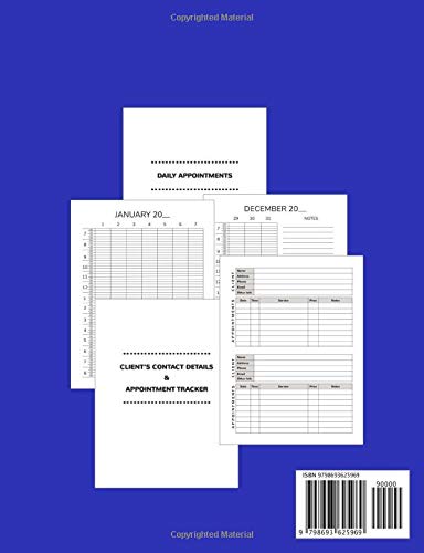 Medical Spa Appointment Book: Daily Calendar with 15-Minute Time Slots to Log Client Booking Schedule: Address Pages to Write Customer’s Contact Information and Availed Services