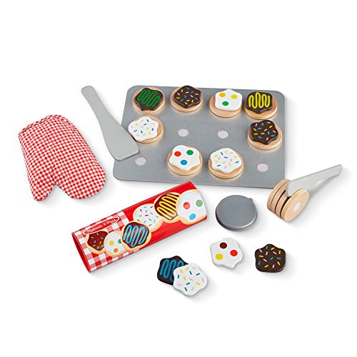 Melissa & Doug Juego de madera para rebanar y hornear galletas, color/modelo surtido, Multicolor, 3+ Años