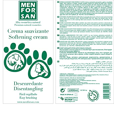 MENFORSAN Crema suavizante desenredante para Perros y Gatos 1L