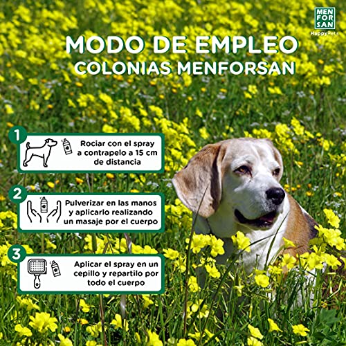 MENFORSAN Pack Higiene y Belleza Menforsan, Champú Acondicionador Perros 300ml, Colonia Fresa para Perros 125ml, Champú en Espuma para Perros y Gatos 200ml, Rico Aroma a Fresa