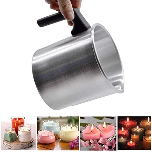 Mengger Olla de Cera hacer velas 1.2L Copa de Cera con Mango Resistente Al Calor Vela Perfumada DIY Jarra de Cera Jarra Interna para Velas y Manualidades Derretir Con vaso Copa de vela