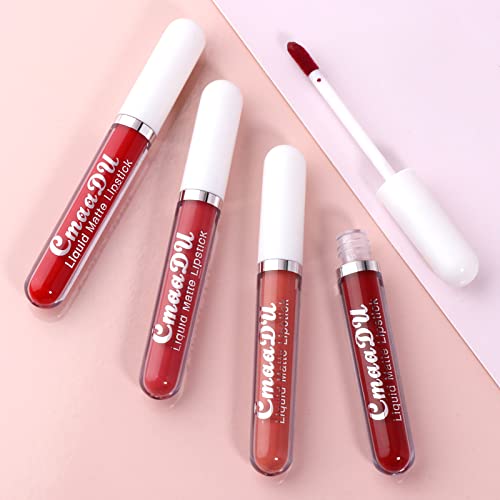 Mengxin 6 Colores Lápiz Labial Líquido Pintalabios Mate Larga Duracion Mate Brillo Labial de Hidratante Brillo de Labios Impermeable Regalo San Valentín, Cumpleaños para Damas