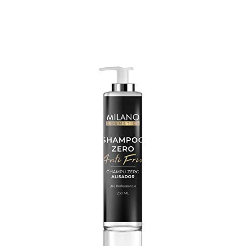 Milano Champú Zero Alisador 250 ml El shampoo profesional sin sulfatos ni parabenos para alisar el cabello (anti-frizz). Suaviza con BioKeratin vegetal, queratina de origen totalmente vegetal.