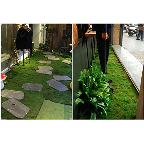 Milisten Alfombra de Hoja de Musgo Artificial Alfombra de Césped Sintético Césped Artificial para Bodas DIY Patio Balcón Decoraciones 100Cm Punto de Café