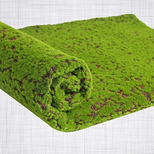 Milisten Alfombra de Hoja de Musgo Artificial Alfombra de Césped Sintético Césped Artificial para Bodas DIY Patio Balcón Decoraciones 100Cm Punto de Café