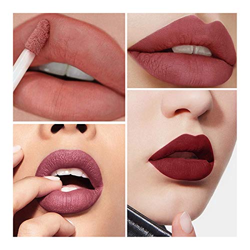 Mimore Lápiz labial mate Diamante con forma de nudo de lazo Lápiz labial Conjunto de serie mate Impermeable Duradero Suavizado Maquillaje De Belleza Brillos de labios