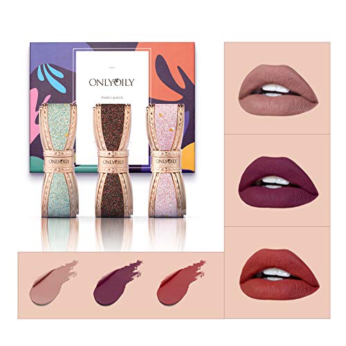 Mimore Lápiz labial mate Diamante con forma de nudo de lazo Lápiz labial Conjunto de serie mate Impermeable Duradero Suavizado Maquillaje De Belleza Brillos de labios