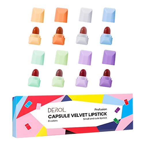 Mini Lápiz Labial Mate, 8 Colores Mini Candy Lipstick Set,impermeable Antiadherente Taza Capsule Lipstick, Mini Lápiz Labial Resistente Al Agua De Larga Duración