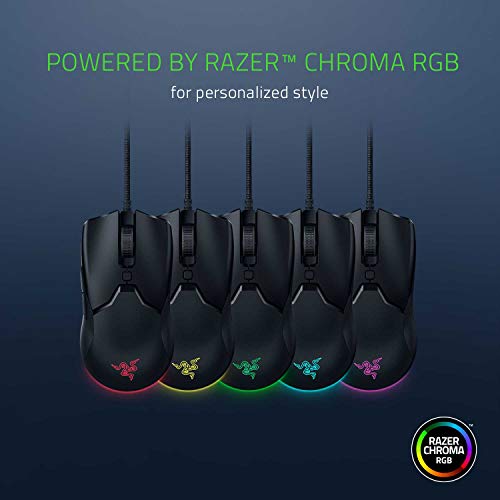 Miniratón ultraligero Razer Viper para juegos: Botones de juego más rápidos - Sensor óptico de 8500 DPI - Iluminación Chroma RGB - 6 botones programables - Cable sin arrastre - Negro clásico.