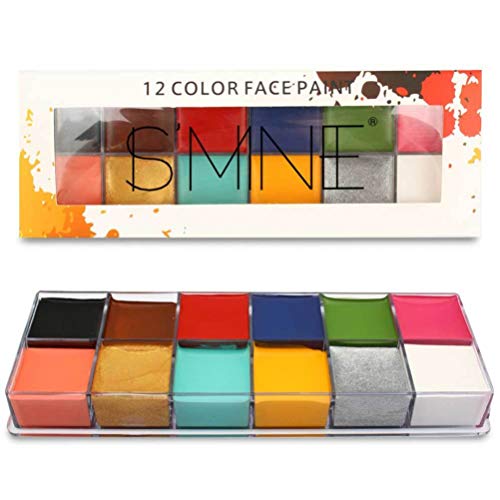 Minkissy 12 colores paleta de maquillaje de efecto especial pintura corporal pintura de grasa pigmento para fiesta de halloween