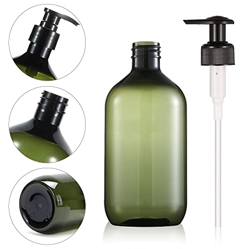 Misazy Botellas Dispensador de Jabón,botellas de champú vacías,Dispensador de prensa de plástico de gel de ducha Para jabón líquido, champú, gel de ducha (verde)