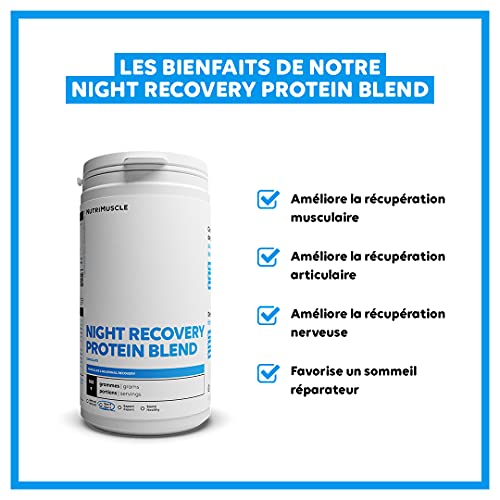 Mix protéiné Récupération Nocturne | Récupération musculaire, articulaire, nerveuse • Post-workout • Relaxation & Sommeil • Musculation & Fitness | Nutrimuscle | Arôme Naturel Vanille - 1kg