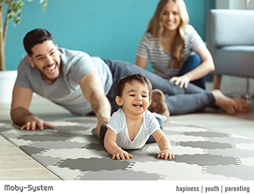 Moby-System, Alfombra Puzzle para Bebés, Estera del Juego, 260 x 135 cm, Alfombra de Juego, Inodora, Grande, Puzle para Niños y Niñas, sin Sustancias Nocivas, sin Olor