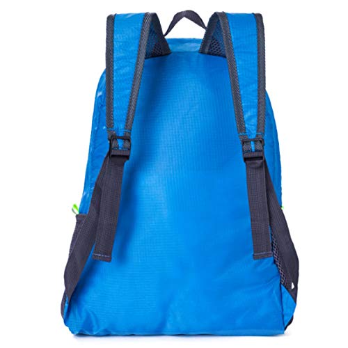 Mochila Plegable Ligera, Excursionismo o Uso Diario, Mochilas Pequeñas para Hombre Mujer, Mochilas Compacta para Viajar Senderismo (Azul)