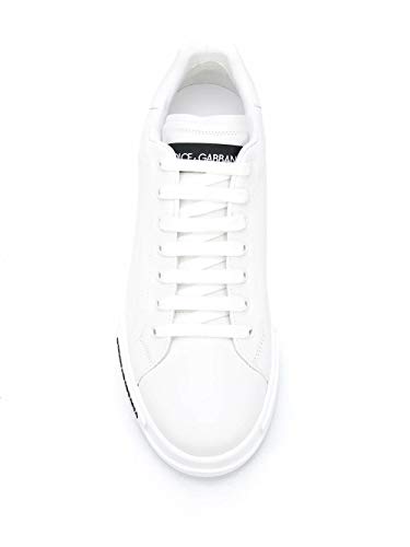 Moda Dolce E Gabbana Hombre CS1774AA33580001 Blanco Cuero Zapatillas | Otoño-Invierno 20