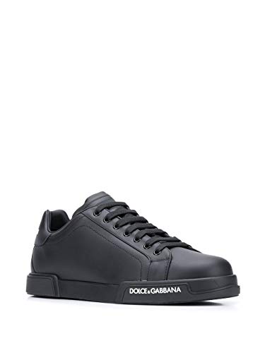 Moda Dolce E Gabbana Hombre CS1774AA3358B956 Negro Cuero Zapatillas | Temporada Permanente