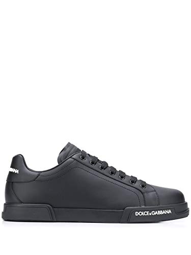 Moda Dolce E Gabbana Hombre CS1774AA3358B956 Negro Cuero Zapatillas | Temporada Permanente