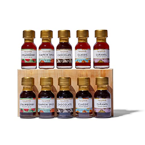 Modern Gourmet Foods, Set de Regalo de Sirope para Tortitas, Incluye una Variedad de Mini Muestras de Botellas de Sirope, Pack 10