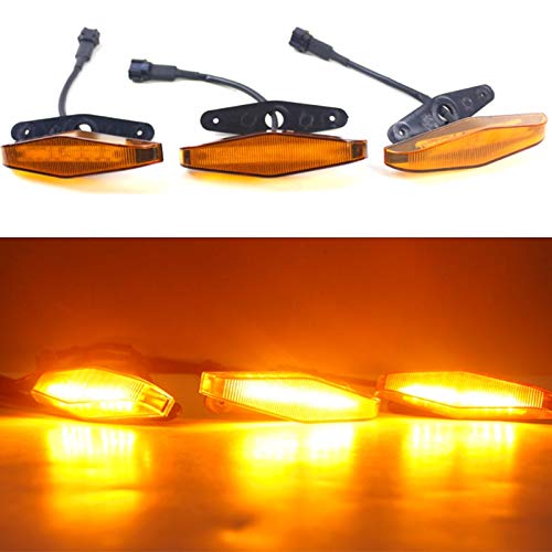 Mogzank Compatible con para 2014-2019 4Runner TRD Parachoques Delantero Parrilla Central Luces LED IluminacióN áMbar Amarillo